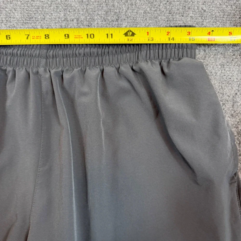 Adidas Mens Athletic Shorts Gray Elastic Waist Drawstring Pockets Size Large
